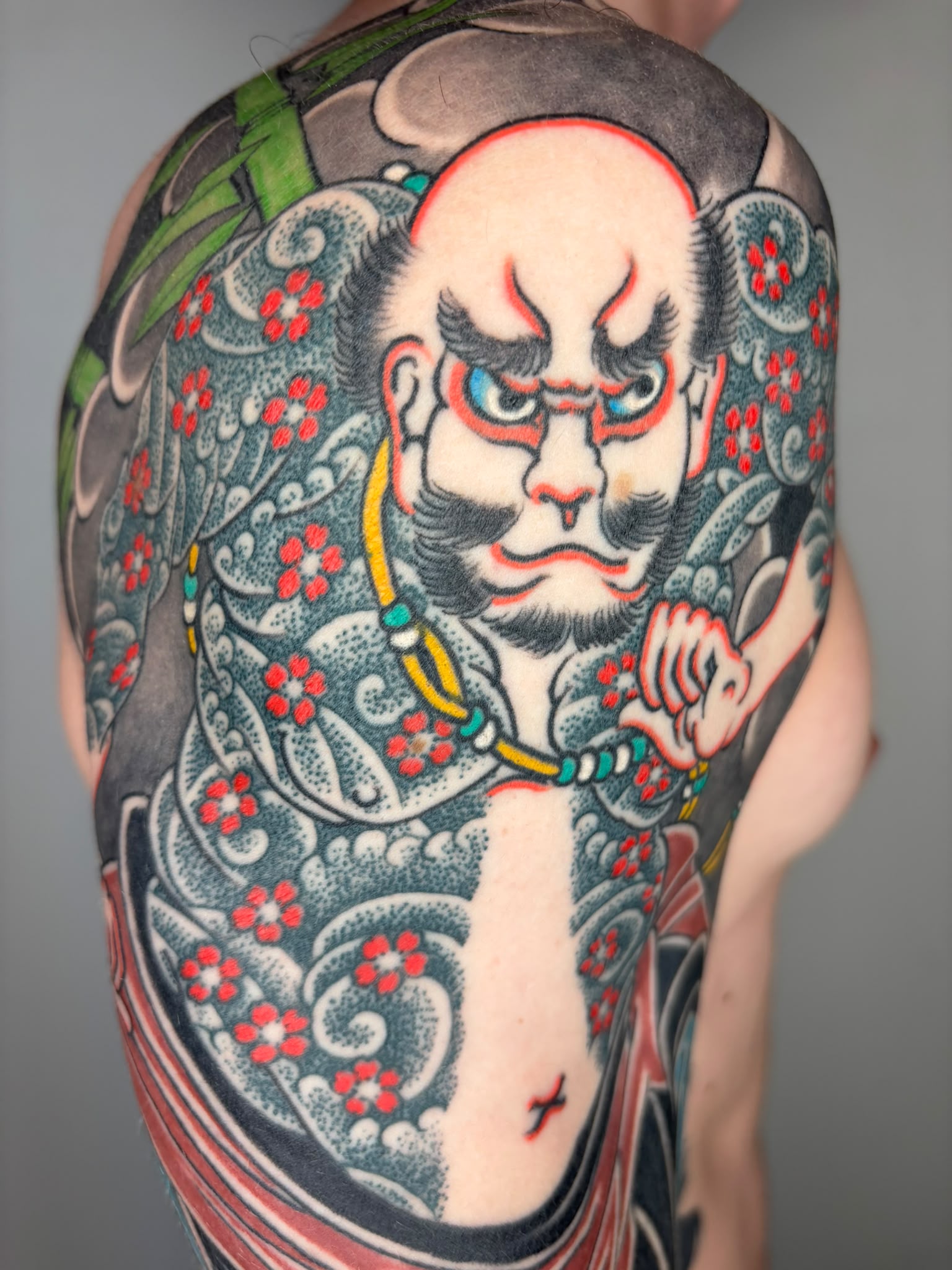 Japanse tattoo op arm, gezet door Daan Verbruggen (Namakubi Tattoo) bij True Spirit Tattoo Barendrecht